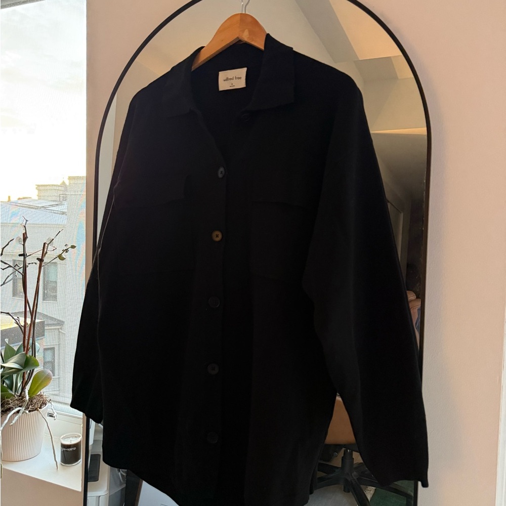Aritzia Babaton Ronnie Shirt Jacket in Black Size Medium